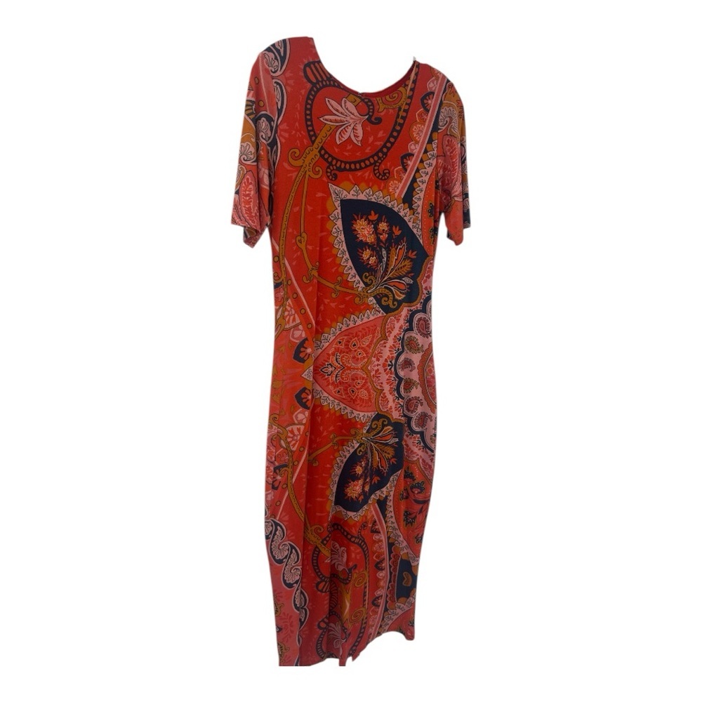 Anthropologie￼ Farm Rio Giannina Knit Midi Dress Paisley Floral Medium - Picture 5 of 12